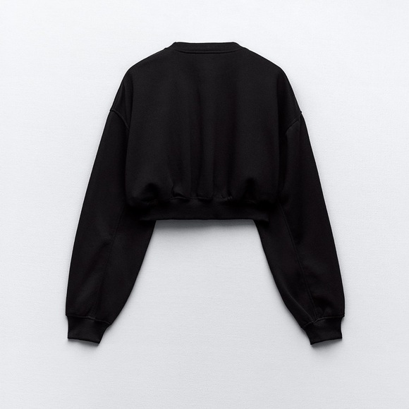 Zara Black basic crop sweatshirt - Picture 2 of 3